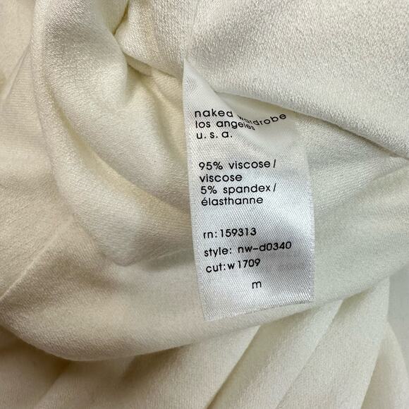 NEW Naked Wardrobe Bodycon Cutout Long Sleeve Mini Dress White Size Medium - Picture 4 of 5